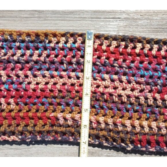 Men's Hipster Infinity Scarf Cowl Handmade Dakota Camo Brown Red Blue Boho OS - Picture 7 of 8